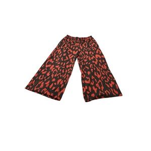 Red•Black Leopard Print Wide-Leg Pants